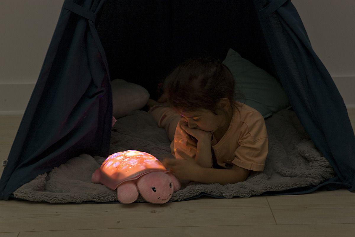 Lampka nocna z projekcją świetlną 2w1 - Żółw, różowy