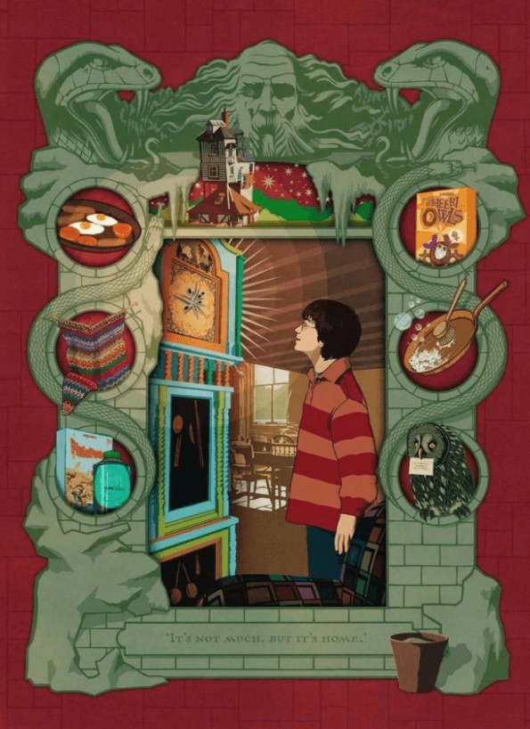 Ravensburger - Puzzle 2D 1000 elementów: Harry Potter w rodzinie Weasleyów