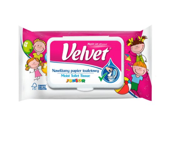 Nawilżany Papier toaletowy Velvet Junior (42 szt.)