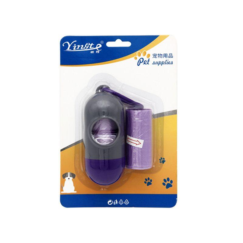 Set of pouch with pouches for dog droppings - purple