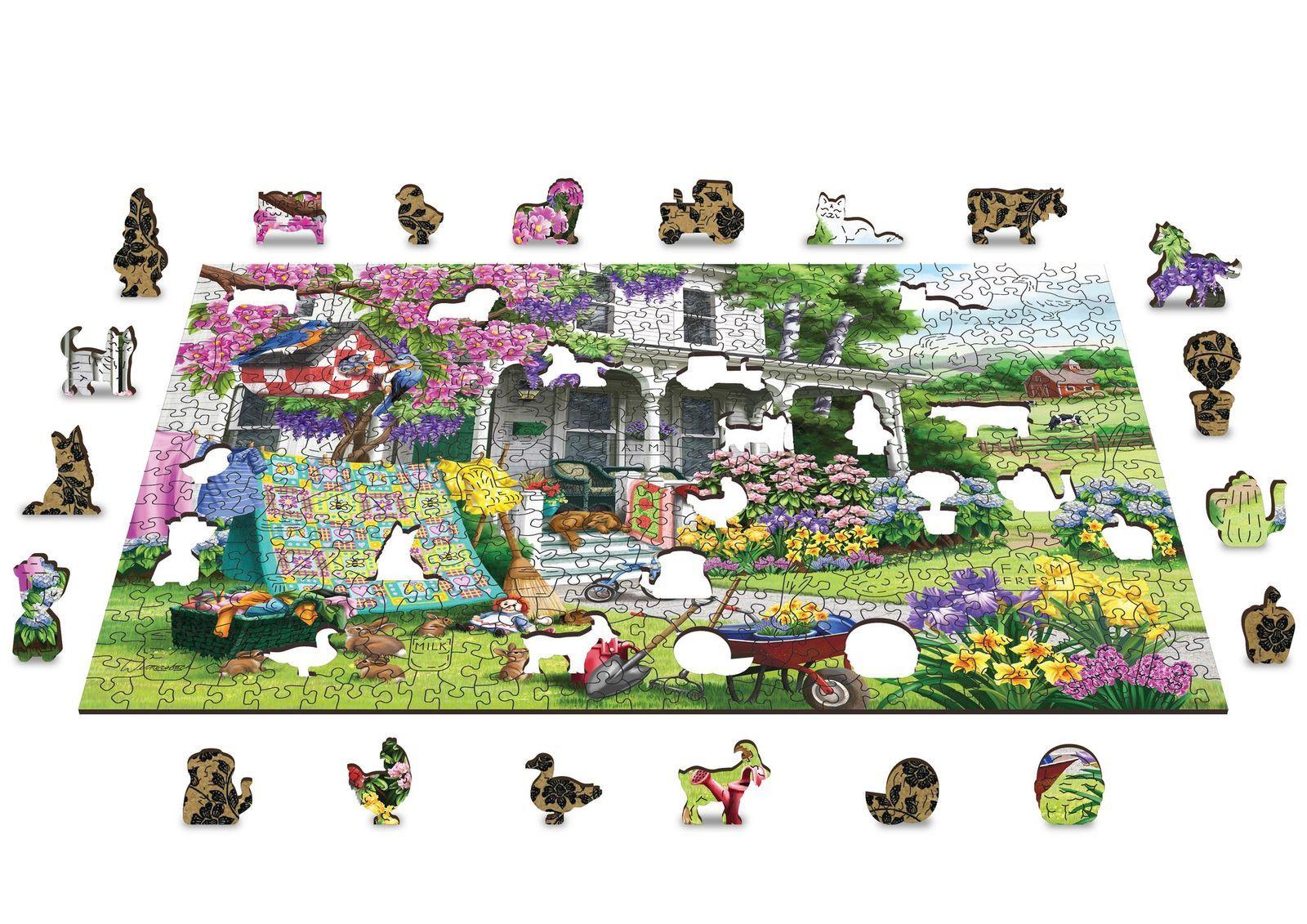Drewniane Puzzle z figurkami - Wiejski ogród, 505 elementów