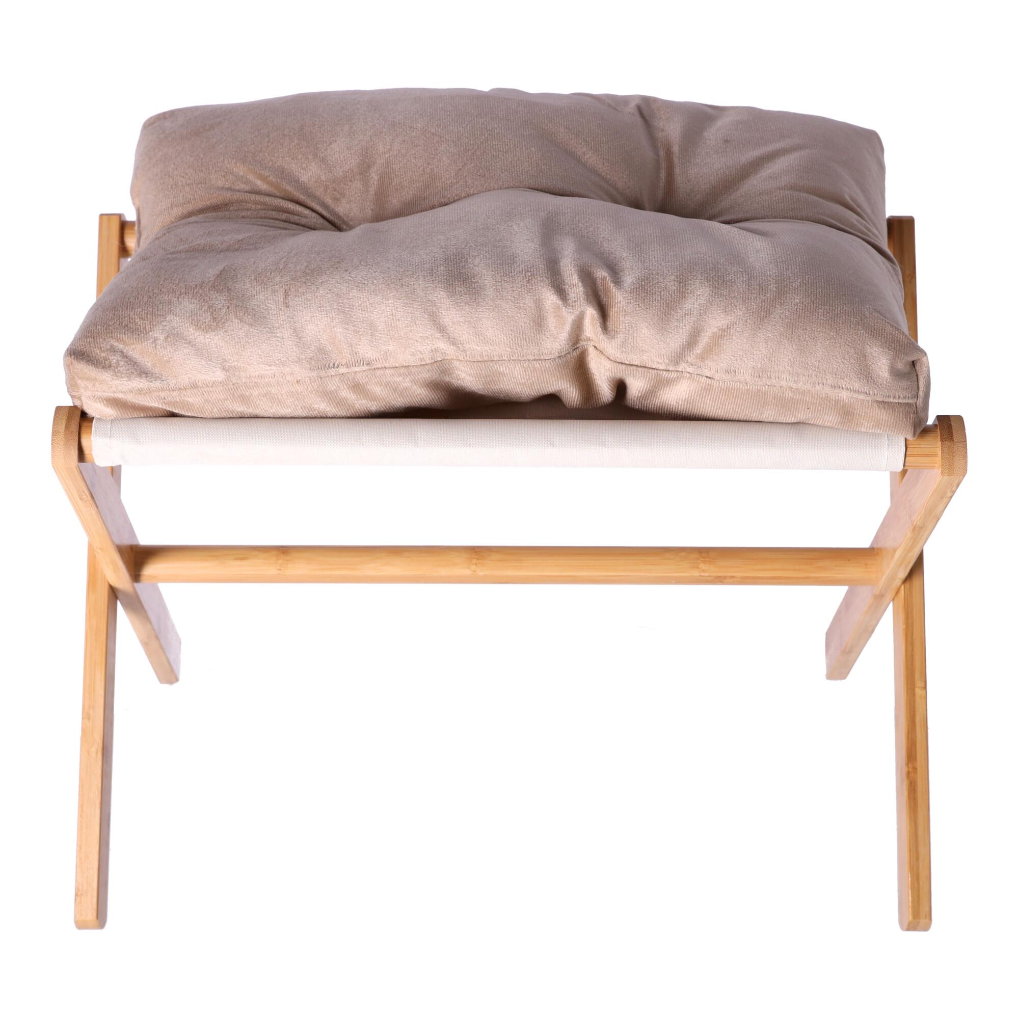 Bench, pouffe with a seat - light brown, large