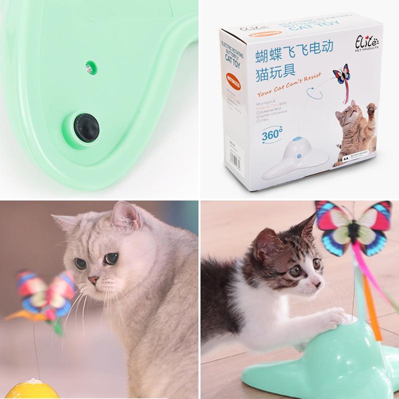 Interaktywna zabawka dla kota Latający Motylek - biała