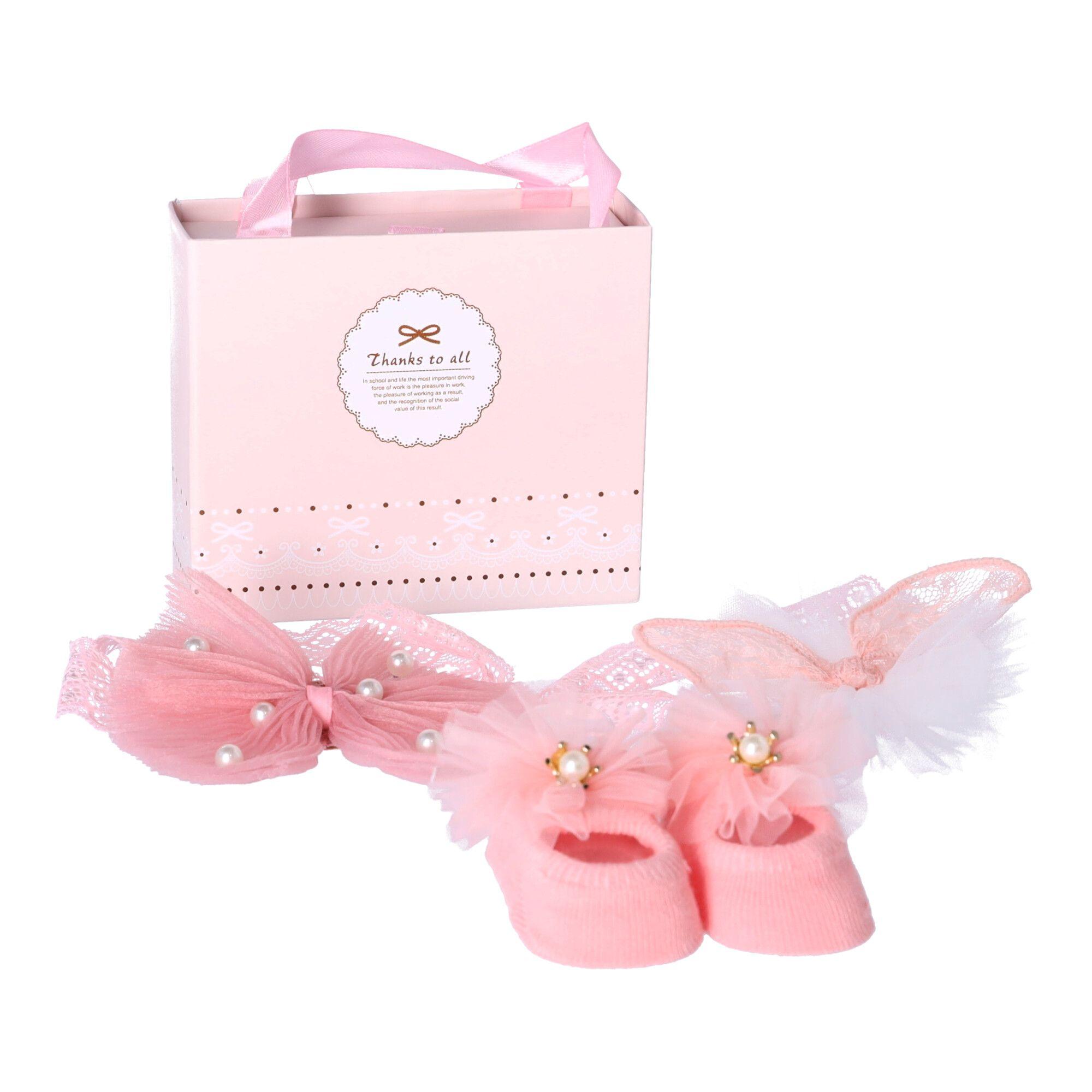 Gift set 3in1 for a newborn baby - pink