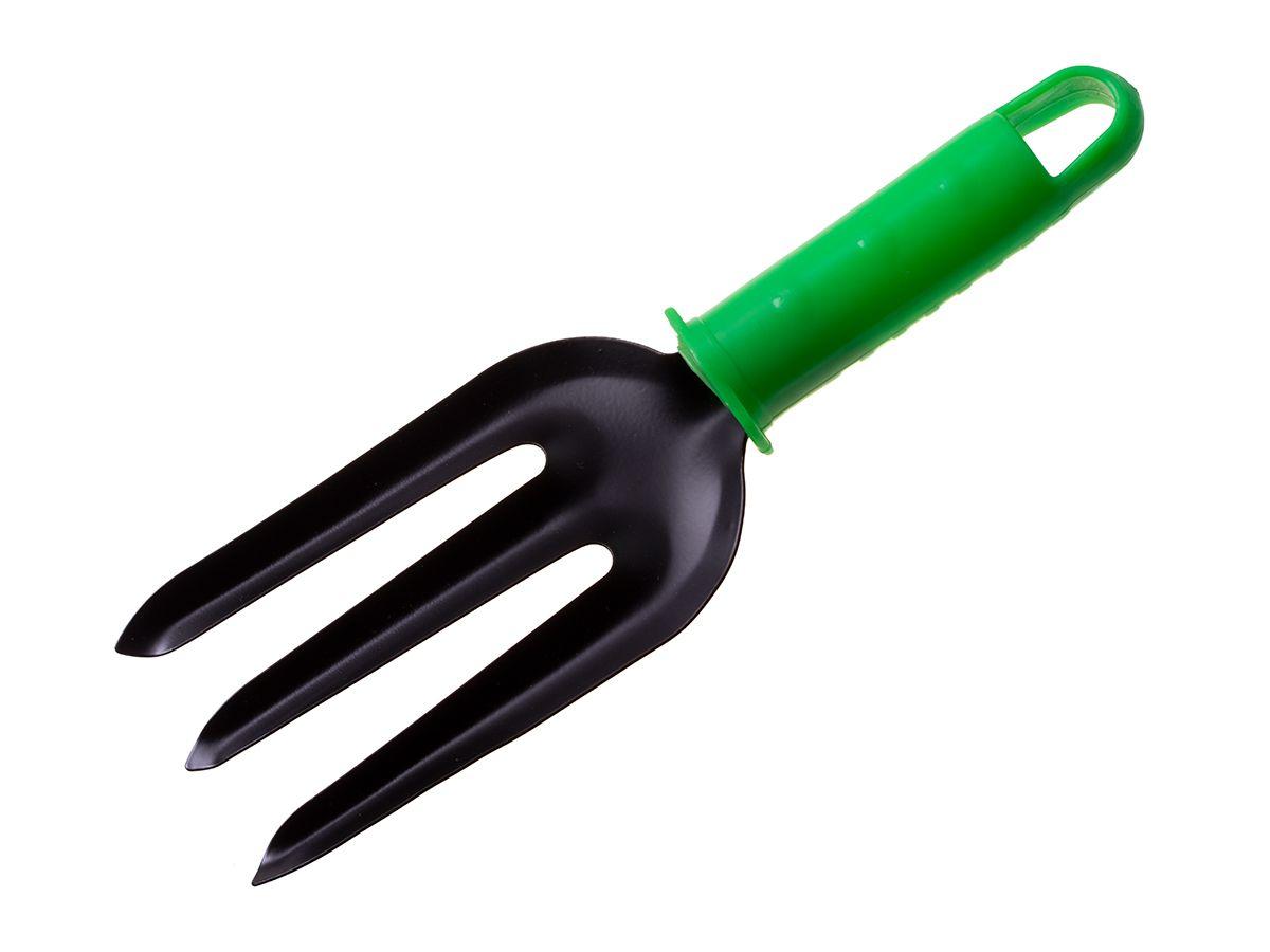 A set of gardening tools for children. Spades. Rakes. Forks. Colored handles