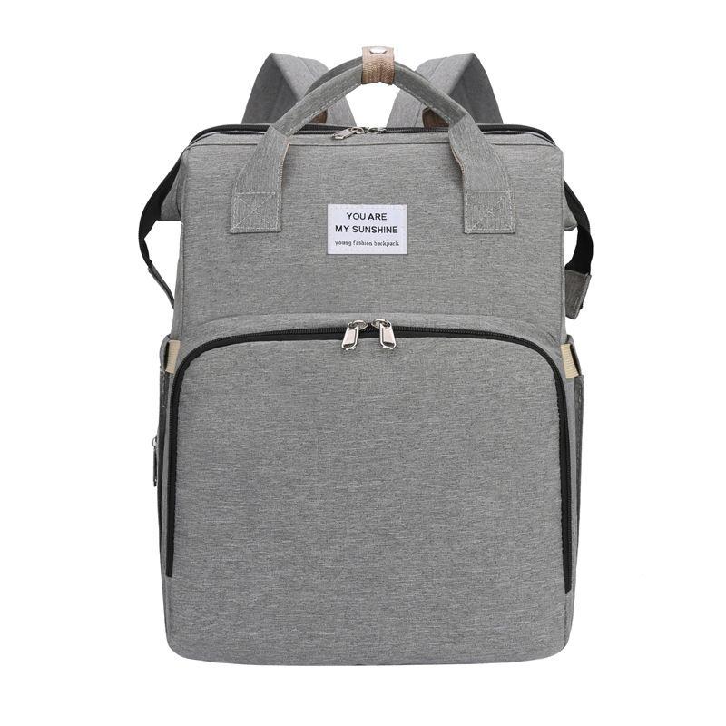 Multifunctional backpack / bag for mum with sleep function - gray
