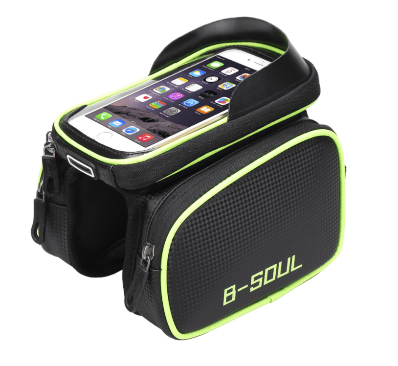 Bicycle bag with a phone case / bicycle bag B-SOUL - green