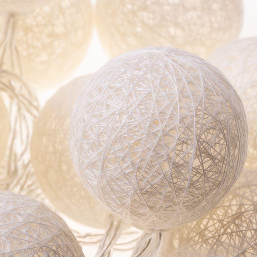 Decorative lamps 2.3m, cotton balls - white