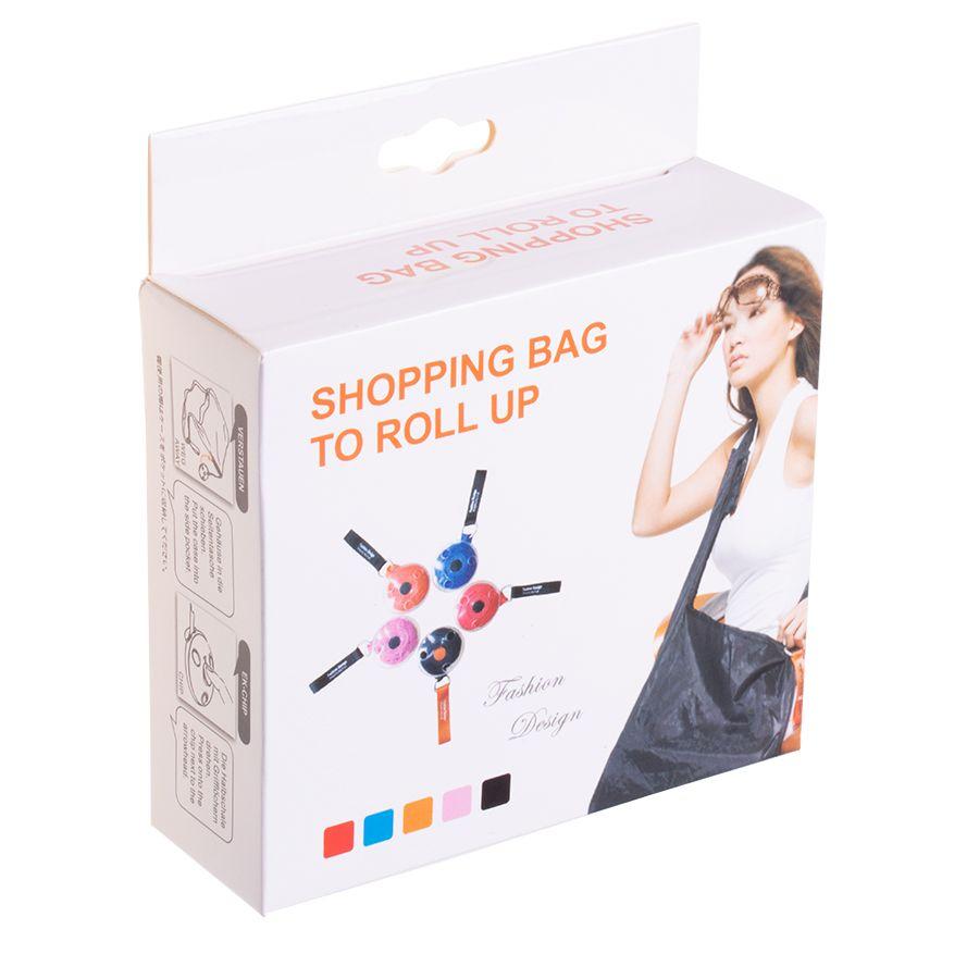 Material roll-up shopping bag - pink