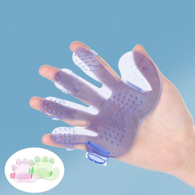 Dog massage and bathing glove - blue