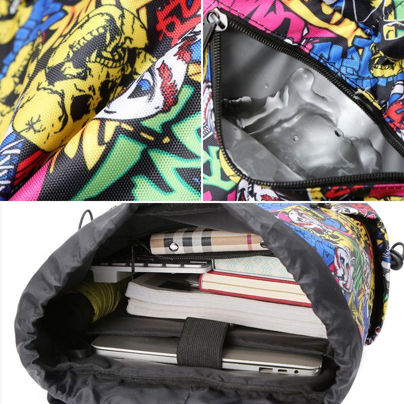 Pojemny plecak podróżny, szkolny z miejscem na laptopa 15,6" - graffiti