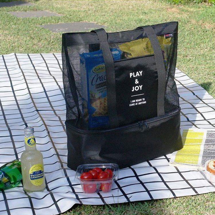 Torba piknikowa z kieszonką termiczną — czarna