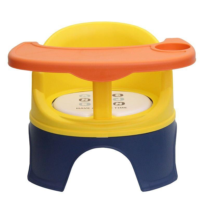 Przenośne krzesełko dla dziecka do karmienia i zabawy - żółto granatowe
