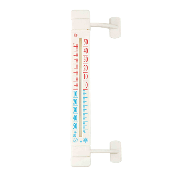 Outdoor window thermometer - white