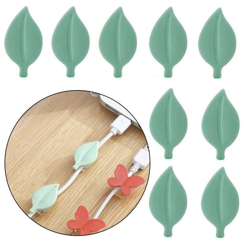 Leaf-shaped decorative cable holder (9 pcs)