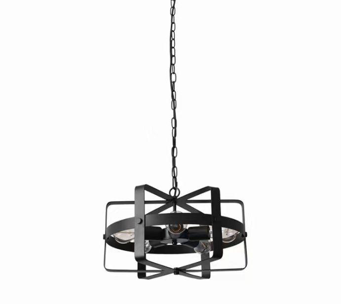 Industrial cage pendant lamp