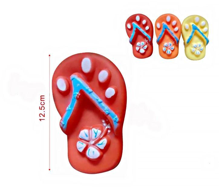 Writing toy for a dog / teether for a dog - rubber flip-flops, mix of colors