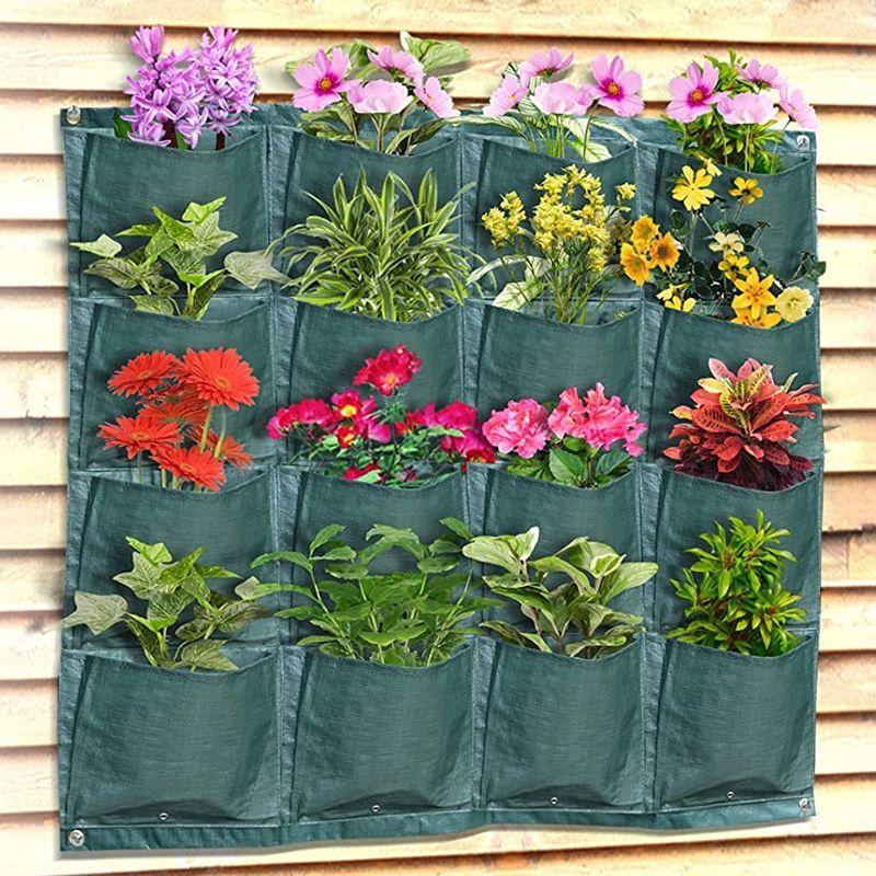 Wall planting bag - 16 pockets in 4 rows