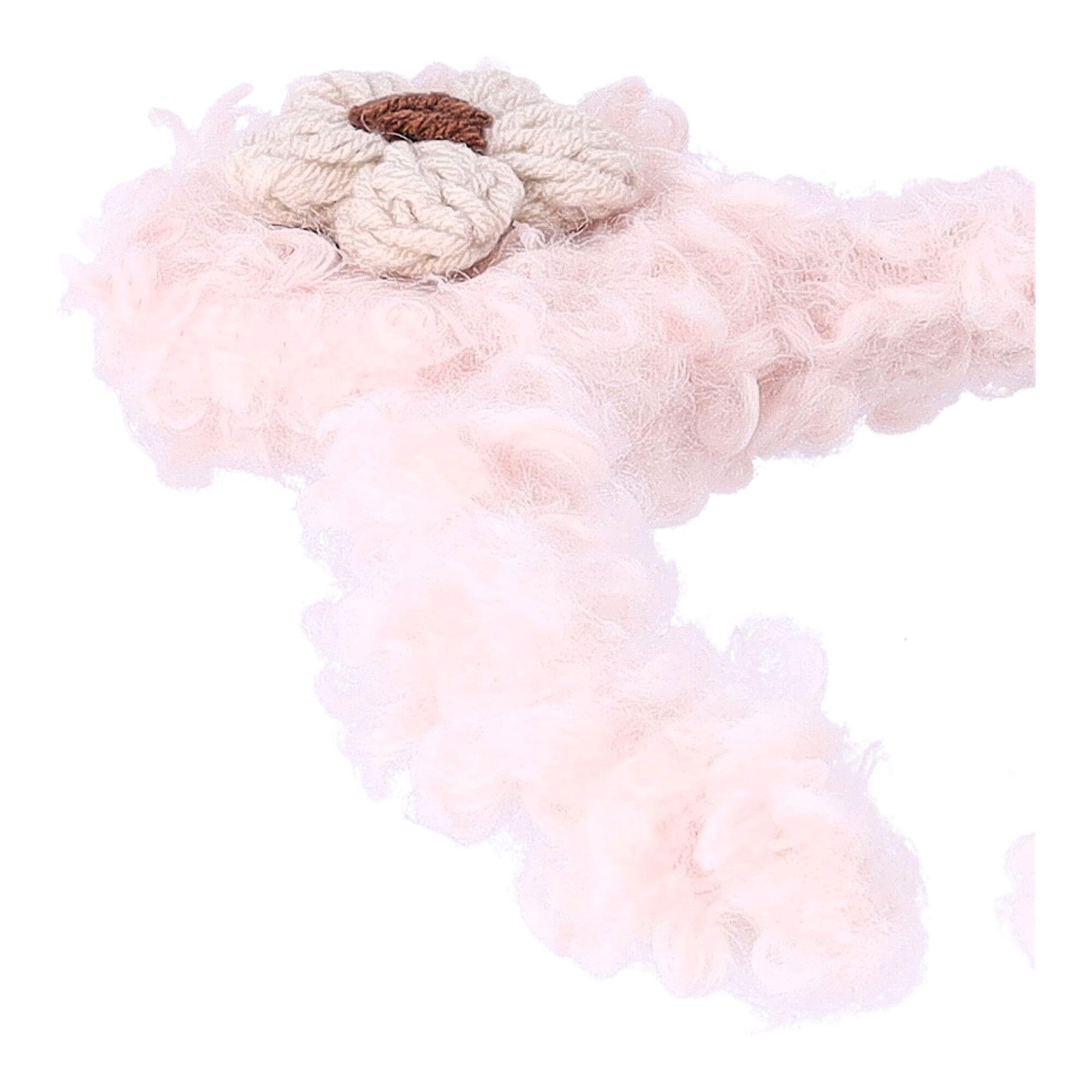 Plush headband with teddy bear ears and flower - light pink