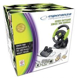 Kierownica Esperanza EG104 (PC, Xbox 360; kolor czarno-zielony)