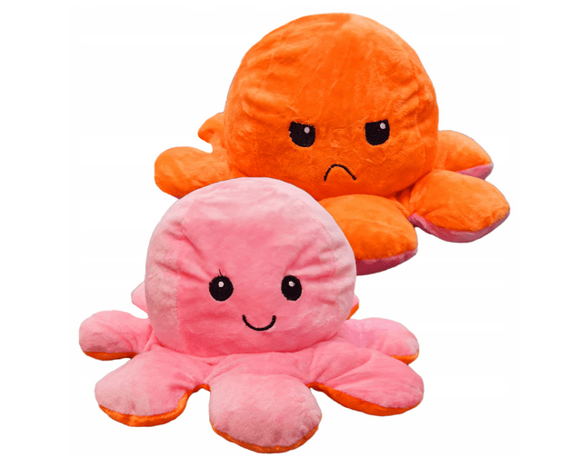 Octopus double-sided mascot 40 cm - orange & pink