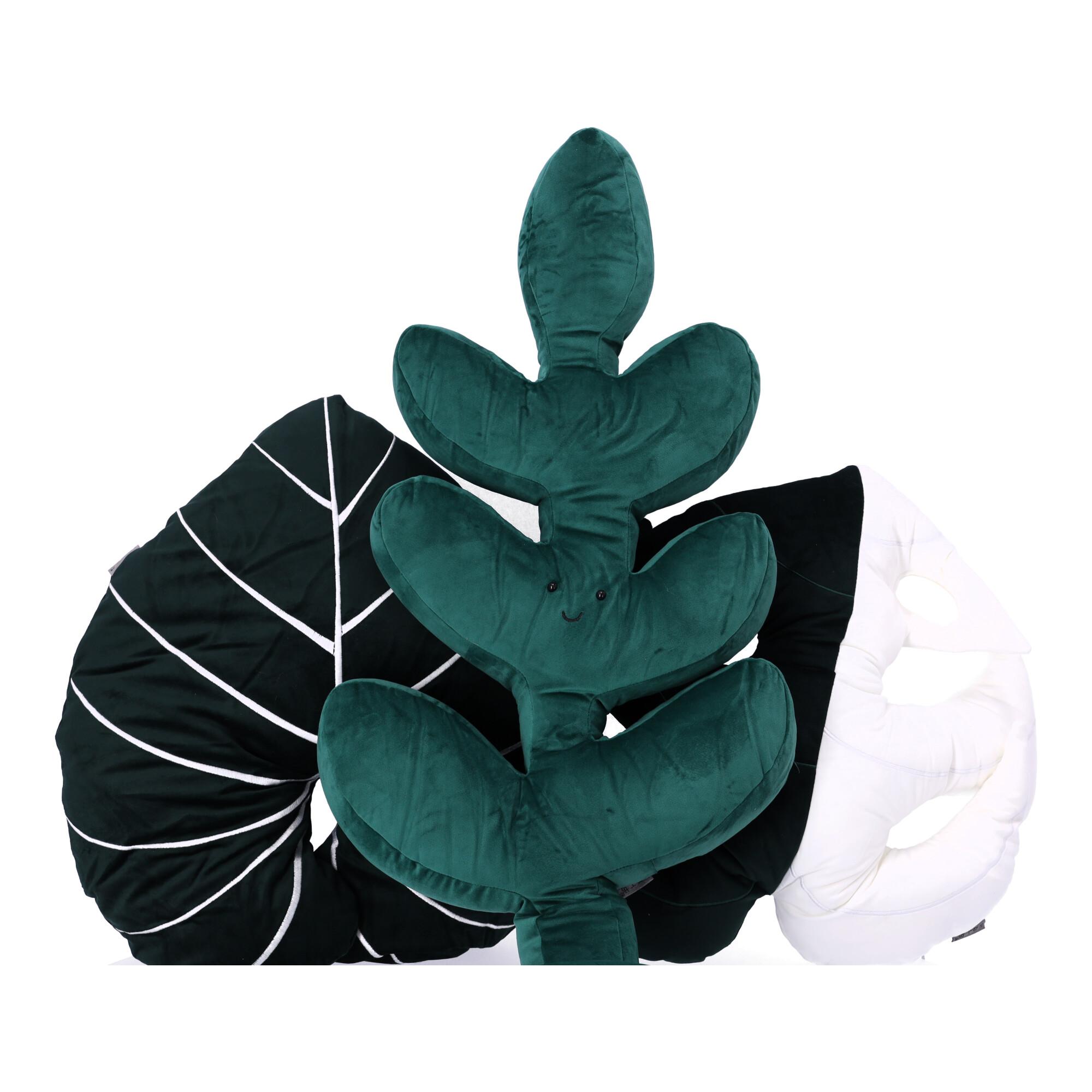 Decorative plush cushion in the shape of a leaf - type 1