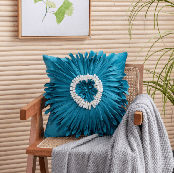 Pillow case - chrysanthemum, blue 45cm*45cm