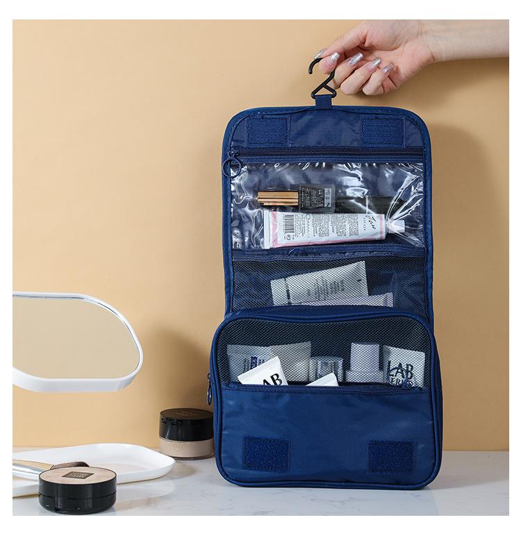 Suspension travel cosmetic bag - navy blue
