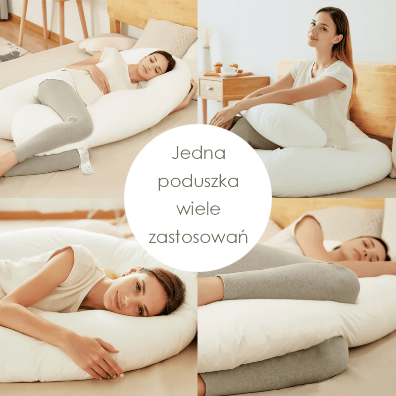 Poduszka do spania dla kobiet w ciąży, ciążowa duża - biała