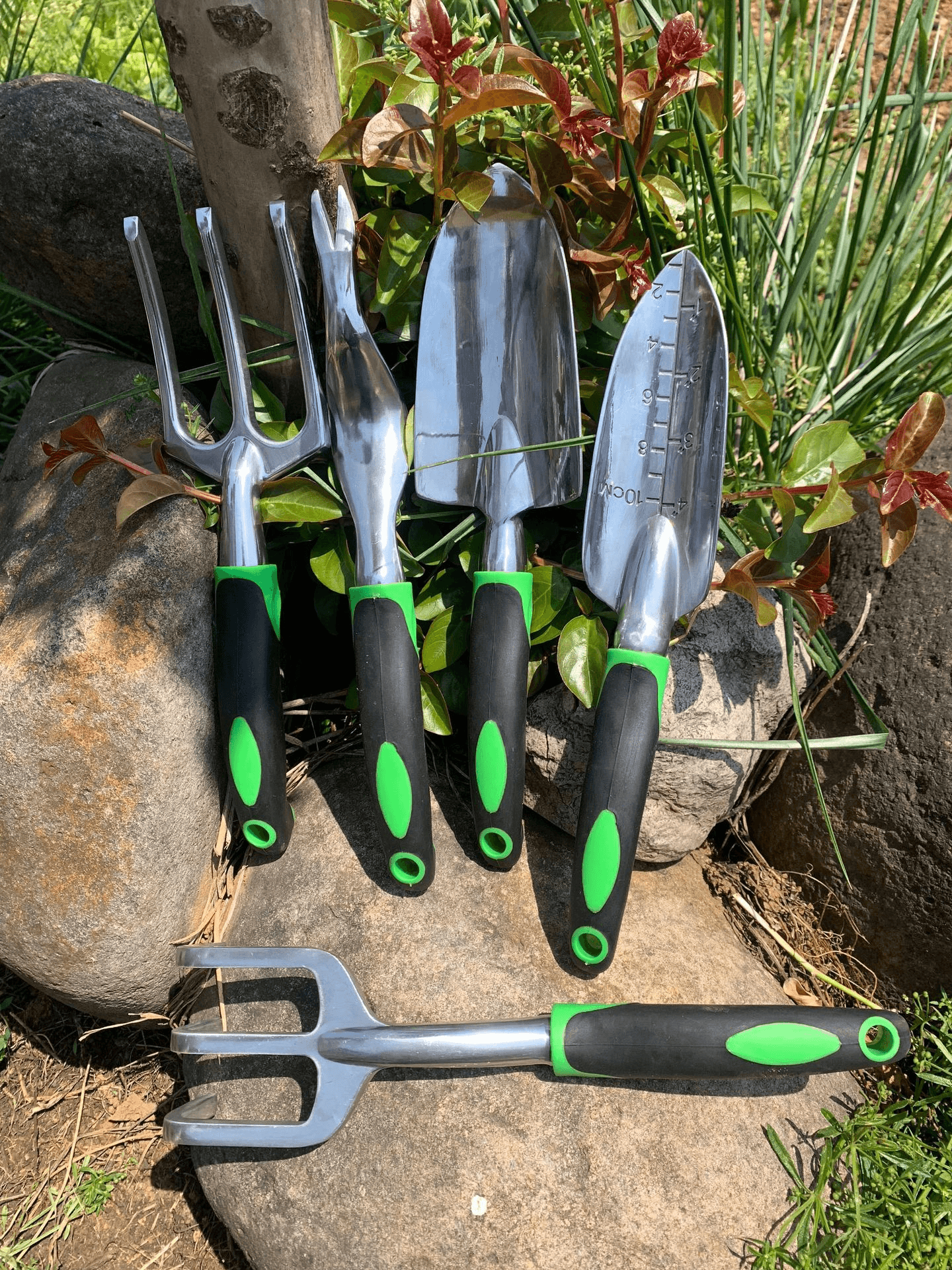 Garden tool set, 8 piece stainless steel set