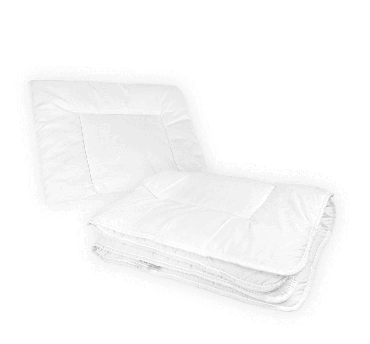 Children's set: quilt 90x120cm + pillow 40x60cm - white