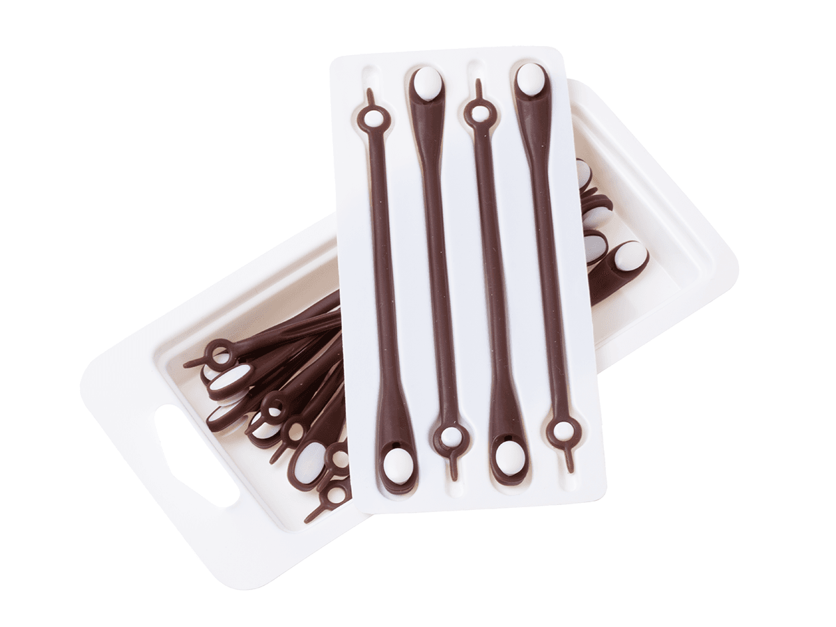 Silicone laces 14 pcs - brown