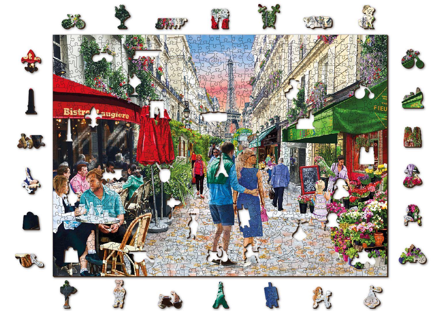 Drewniane Puzzle z figurkami - Bistro w Paryżu, 750 elementów