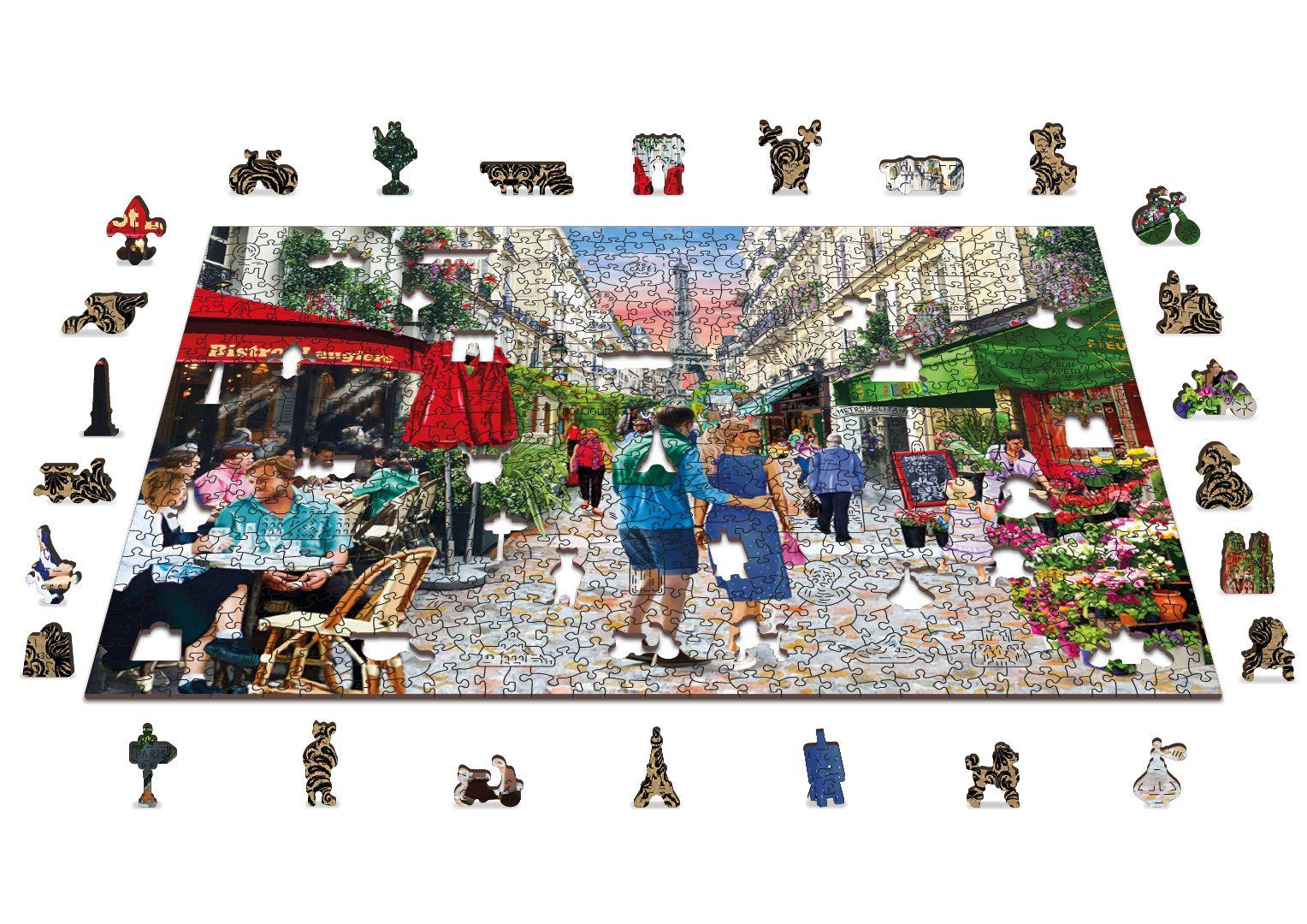 Drewniane Puzzle z figurkami - Bistro w Paryżu, 750 elementów