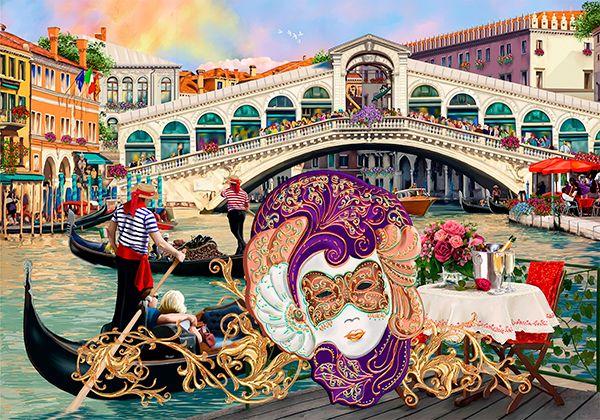 Wooden Puzzle with Figurines - Carnival in Venice M 150 pieces
