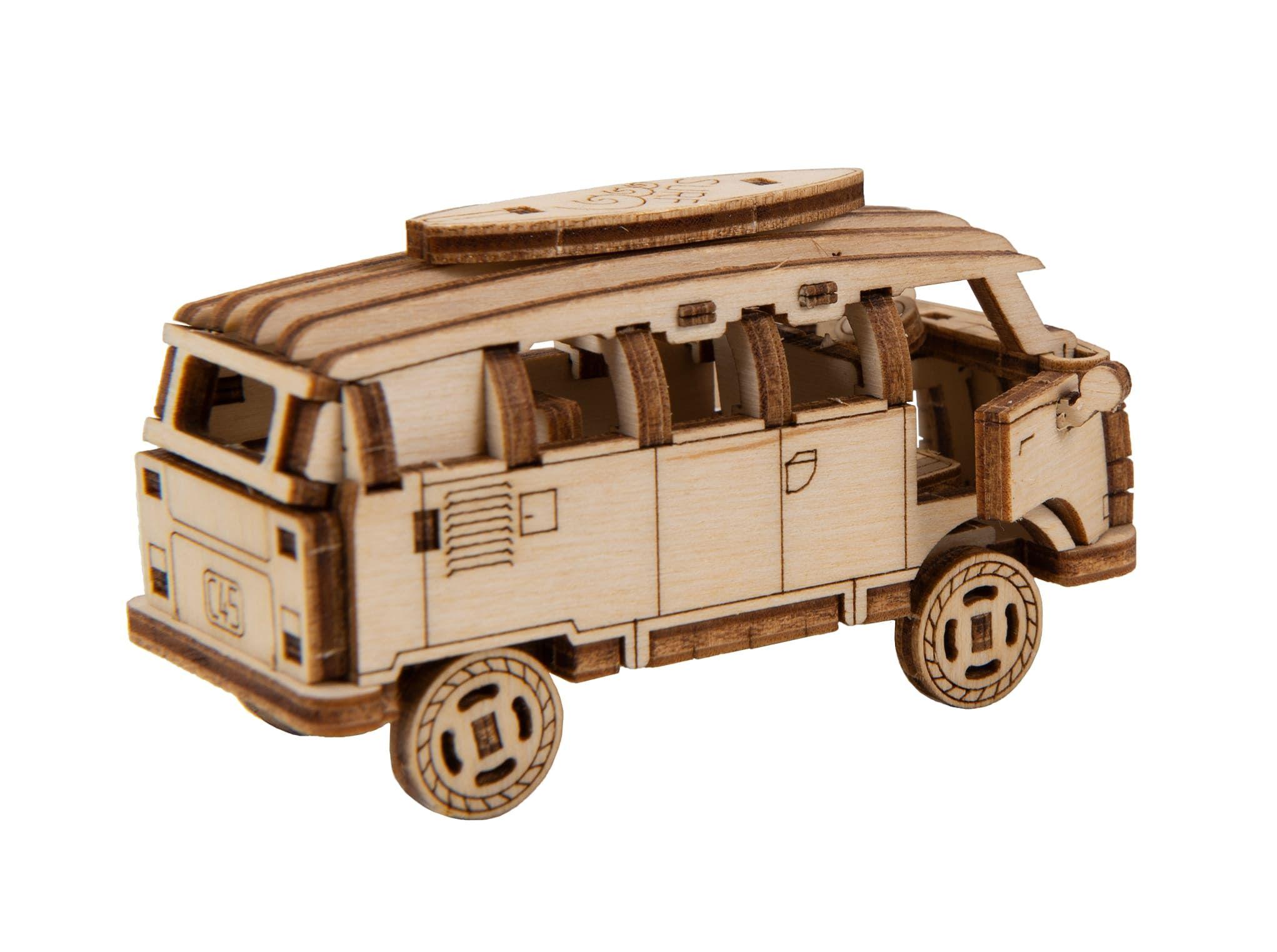 Drewniane Puzzle 3D - Model Retro Ride 1 (Volkswagen Transporter T1)