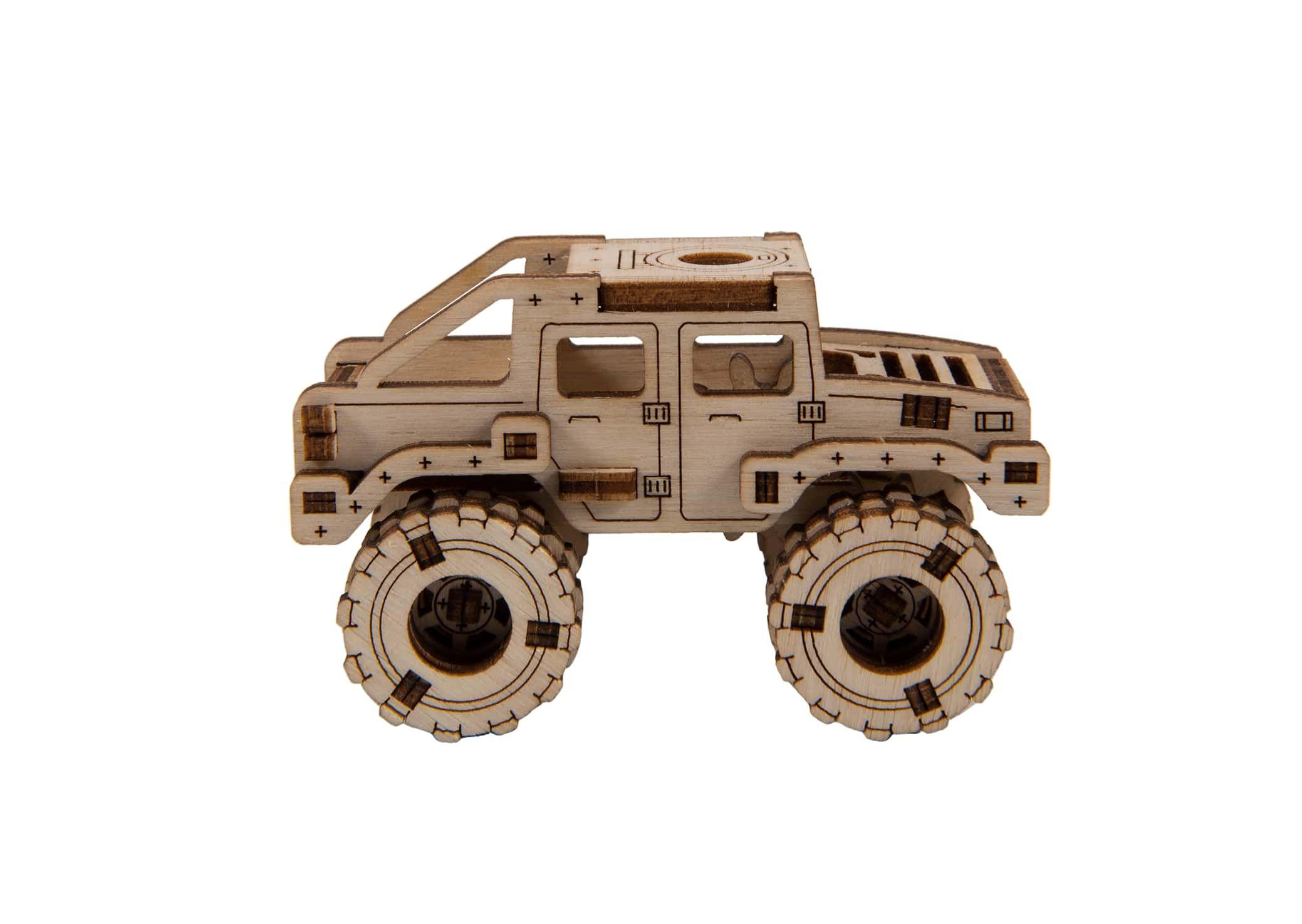 Drewniane Puzzle 3D - Model Monster Truck 2 (Hummer H1)