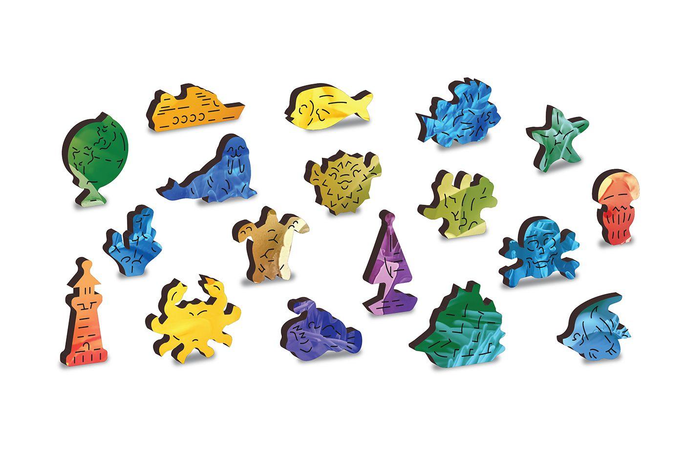 Drewniane Puzzle z figurkami – Tropikalne ryby rozm. L, 400 elementów
