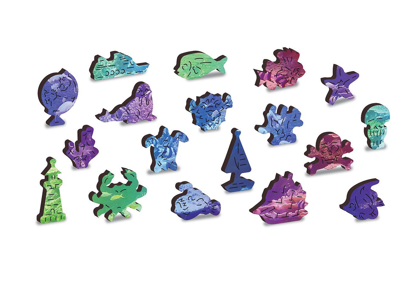 Drewniane Puzzle z figurkami – Rafa koralowa rozm. M, 200 elementów