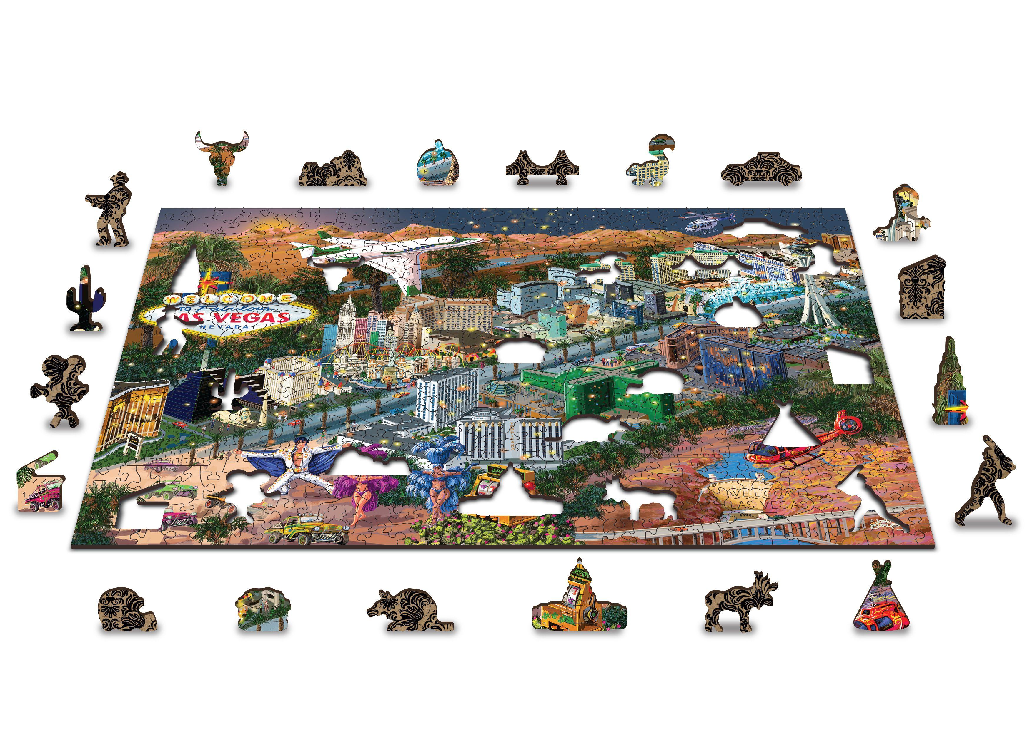 Drewniane Puzzle z figurkami - Witamy w Las Vegas, 505 elementów