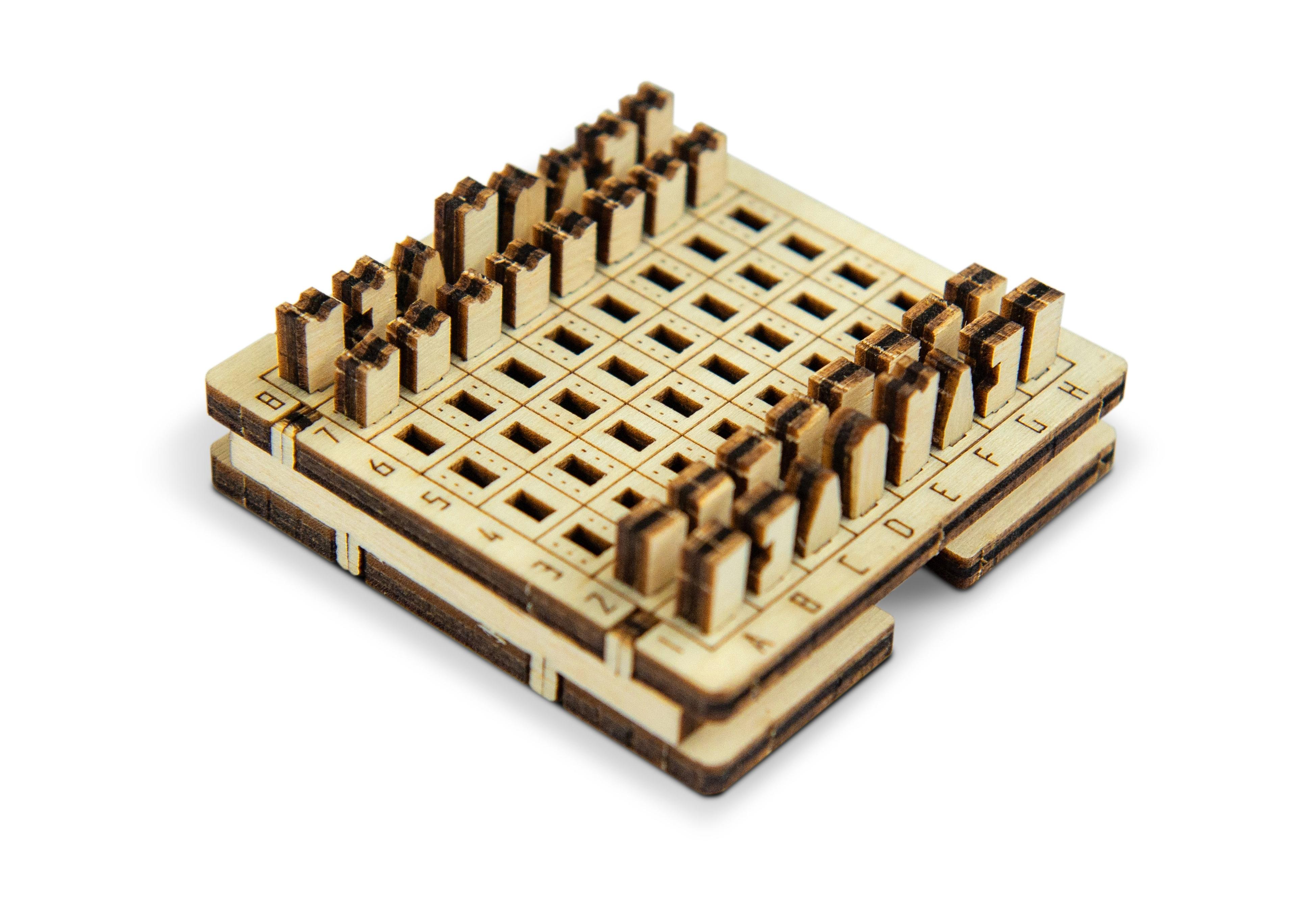 Drewniane Puzzle 3D – Gra Szachy z Drewna