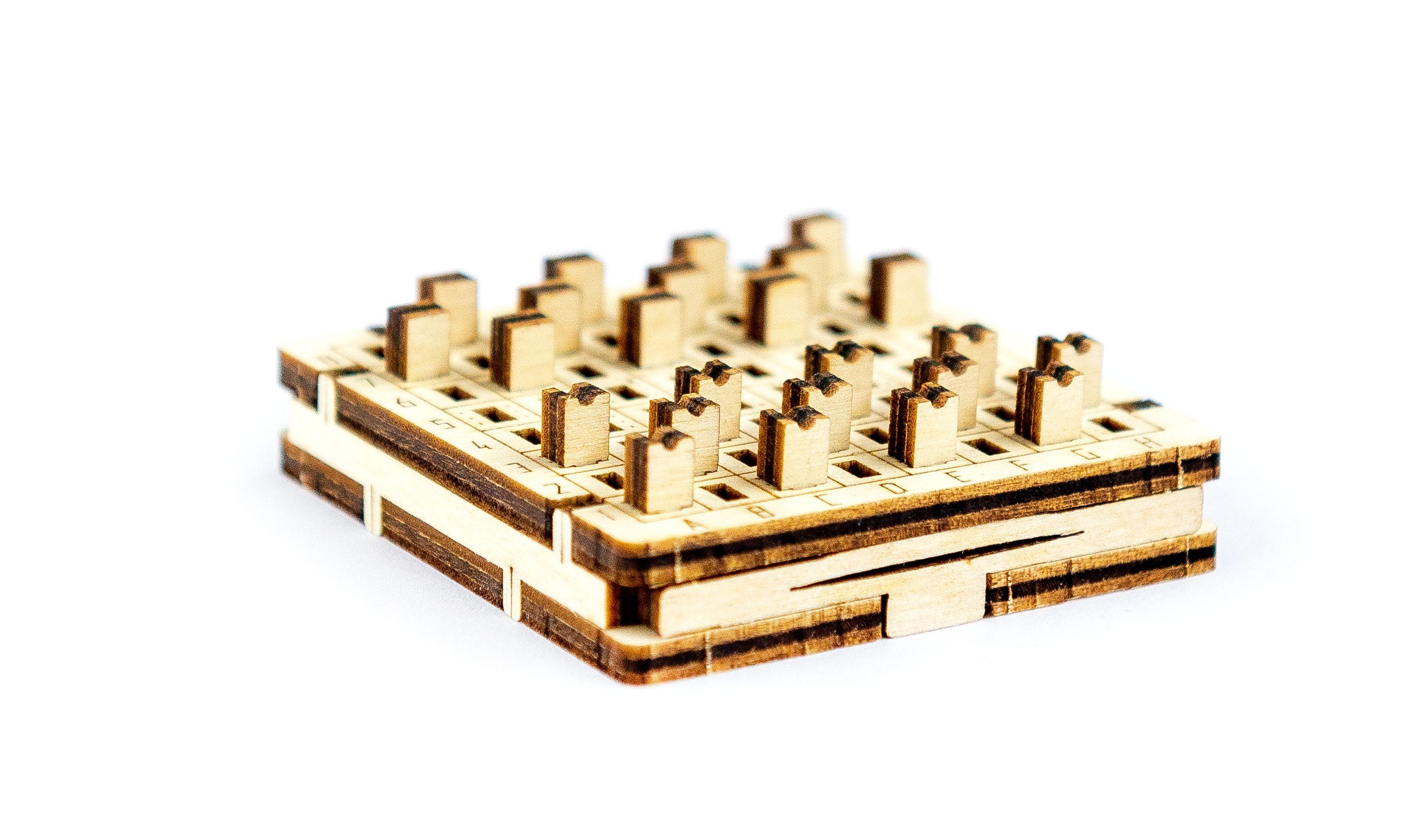 Drewniane Puzzle 3D – Gra Warcaby z Drewna