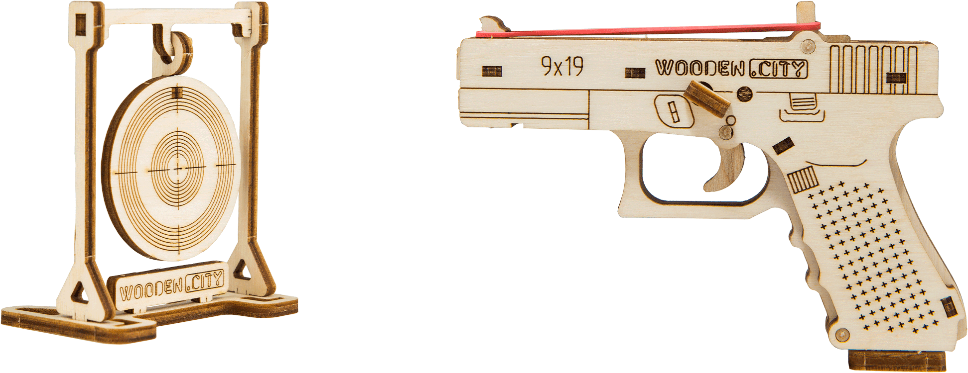 Drewniane Puzzle 3D – Pistolet The Guardian GLK-19