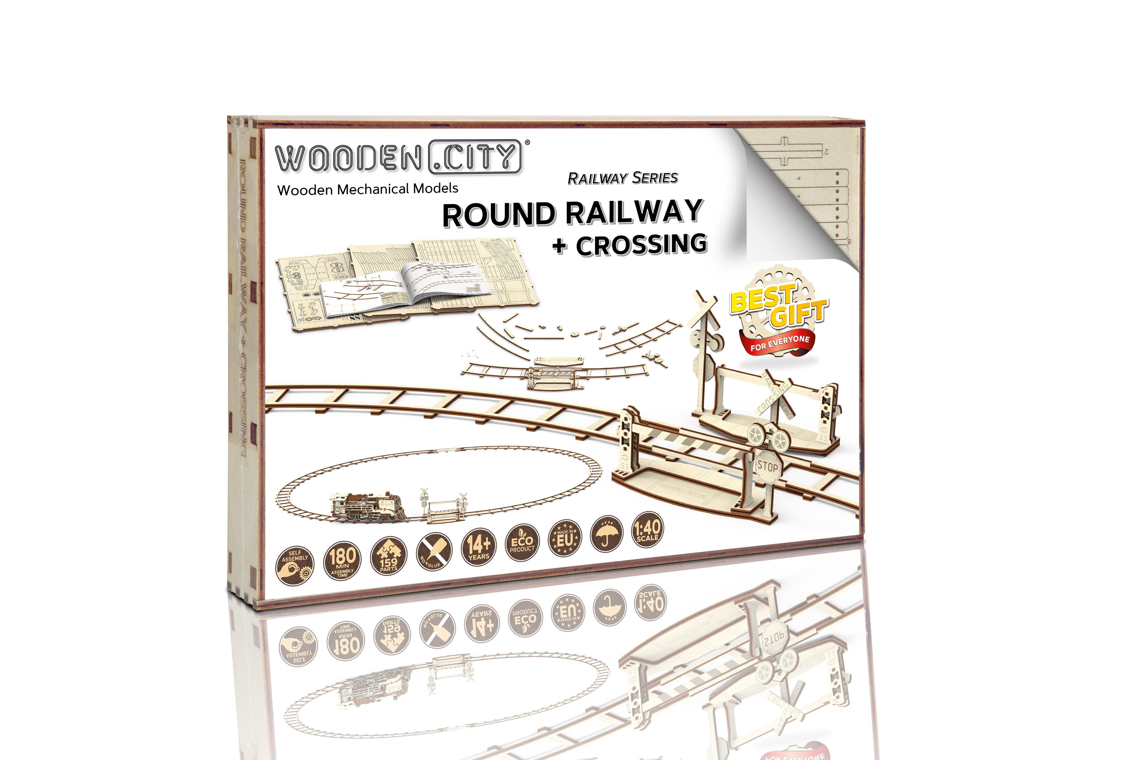 Wooden 3D Puzzle - Round Tracks + Crossings
