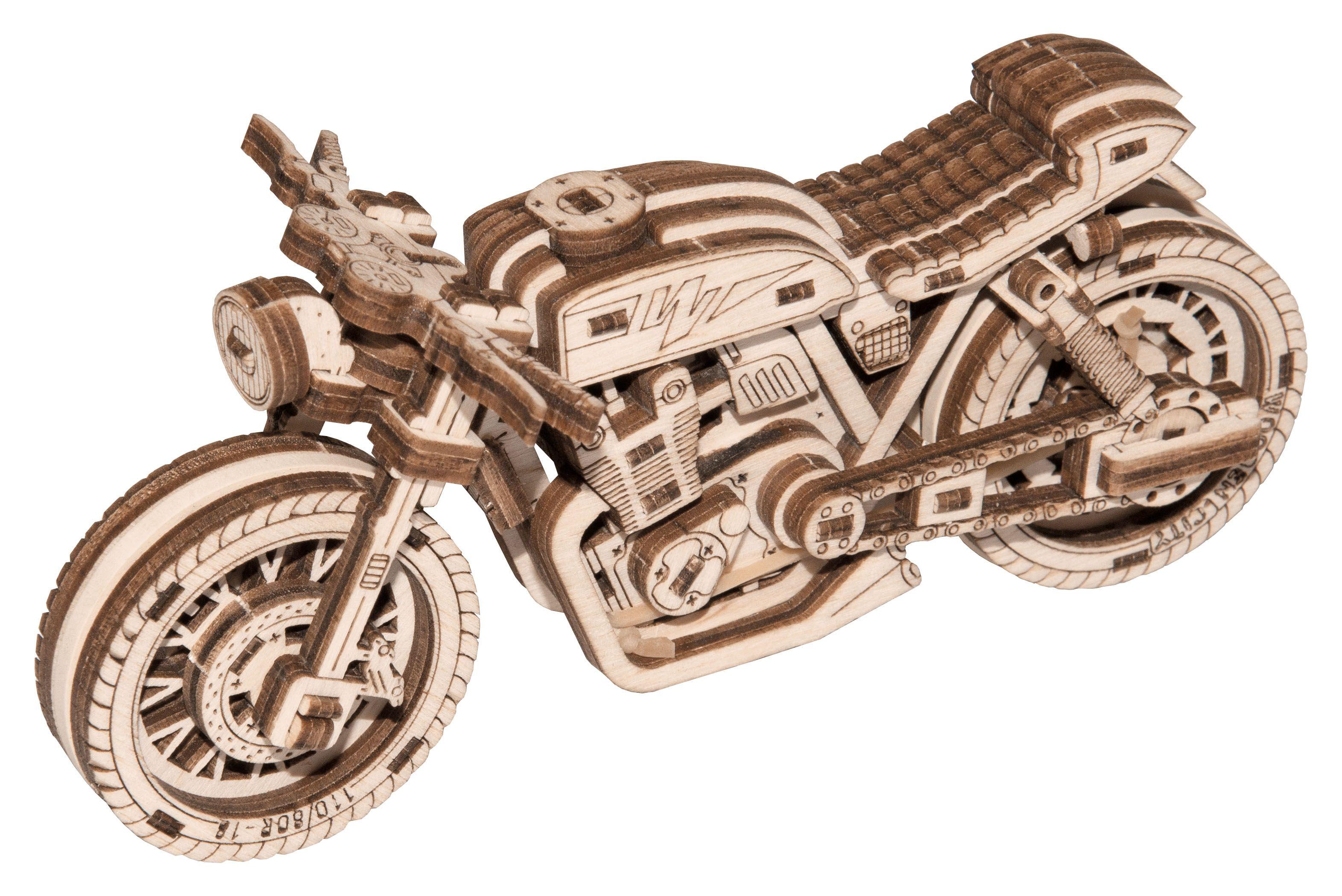 Drewniane Puzzle 3D – Motocykl Cafe Racer