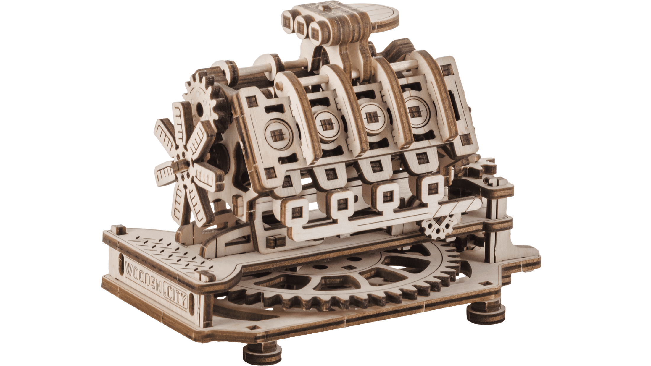 Drewniane Puzzle 3D – Silnik V8