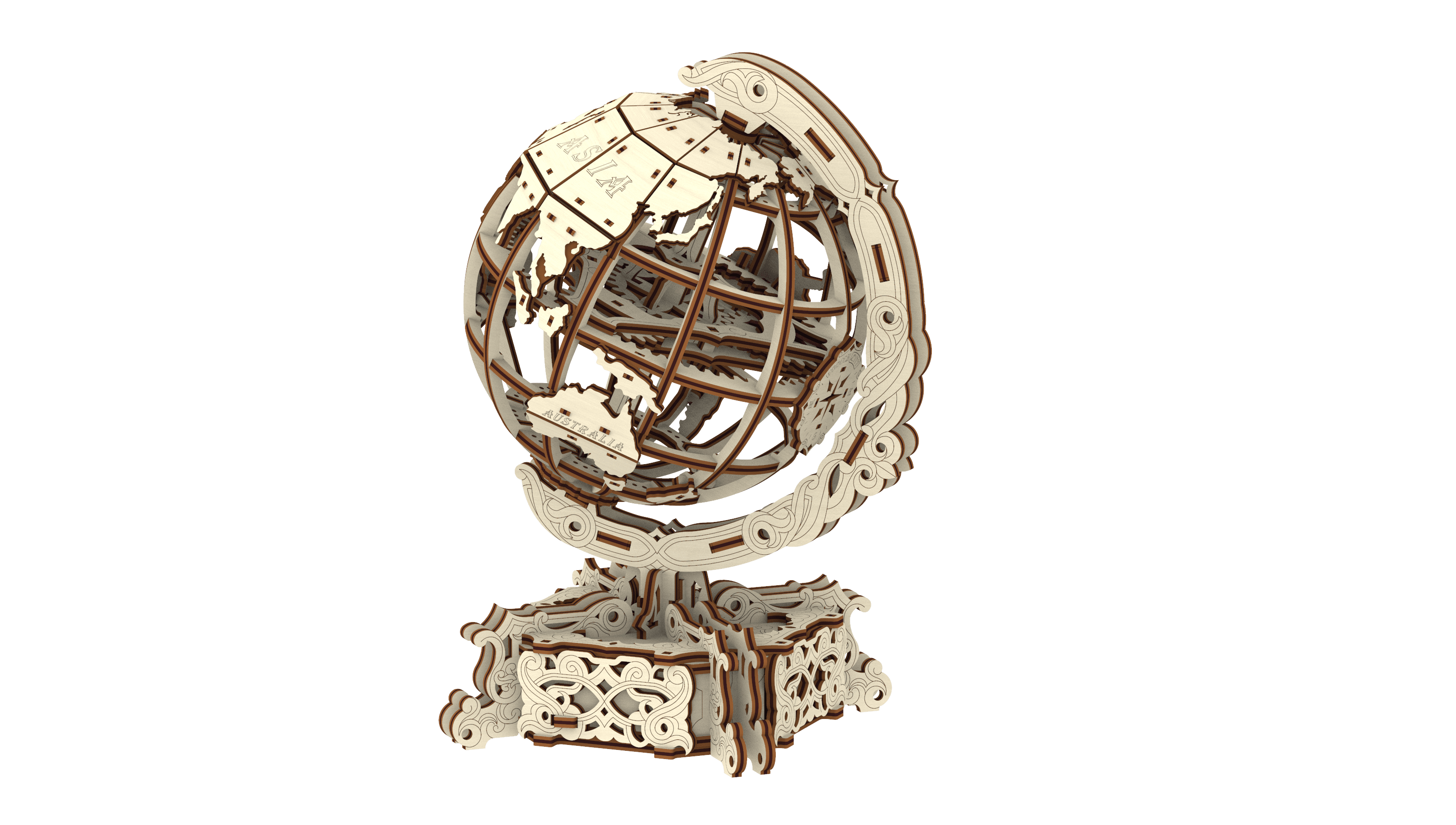 Drewniane Puzzle 3D – Globus