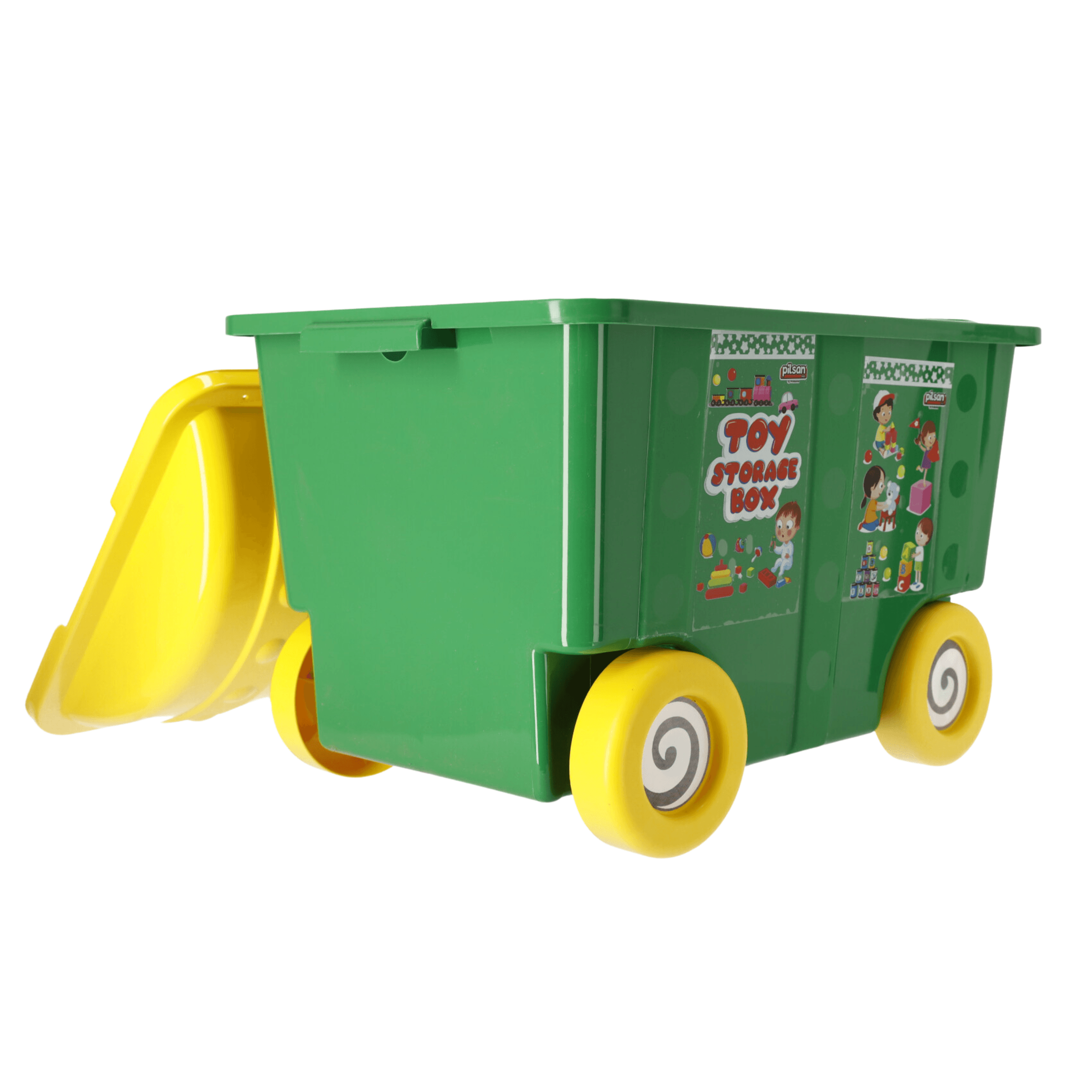 Pilsan Toy Container on Wheels - green