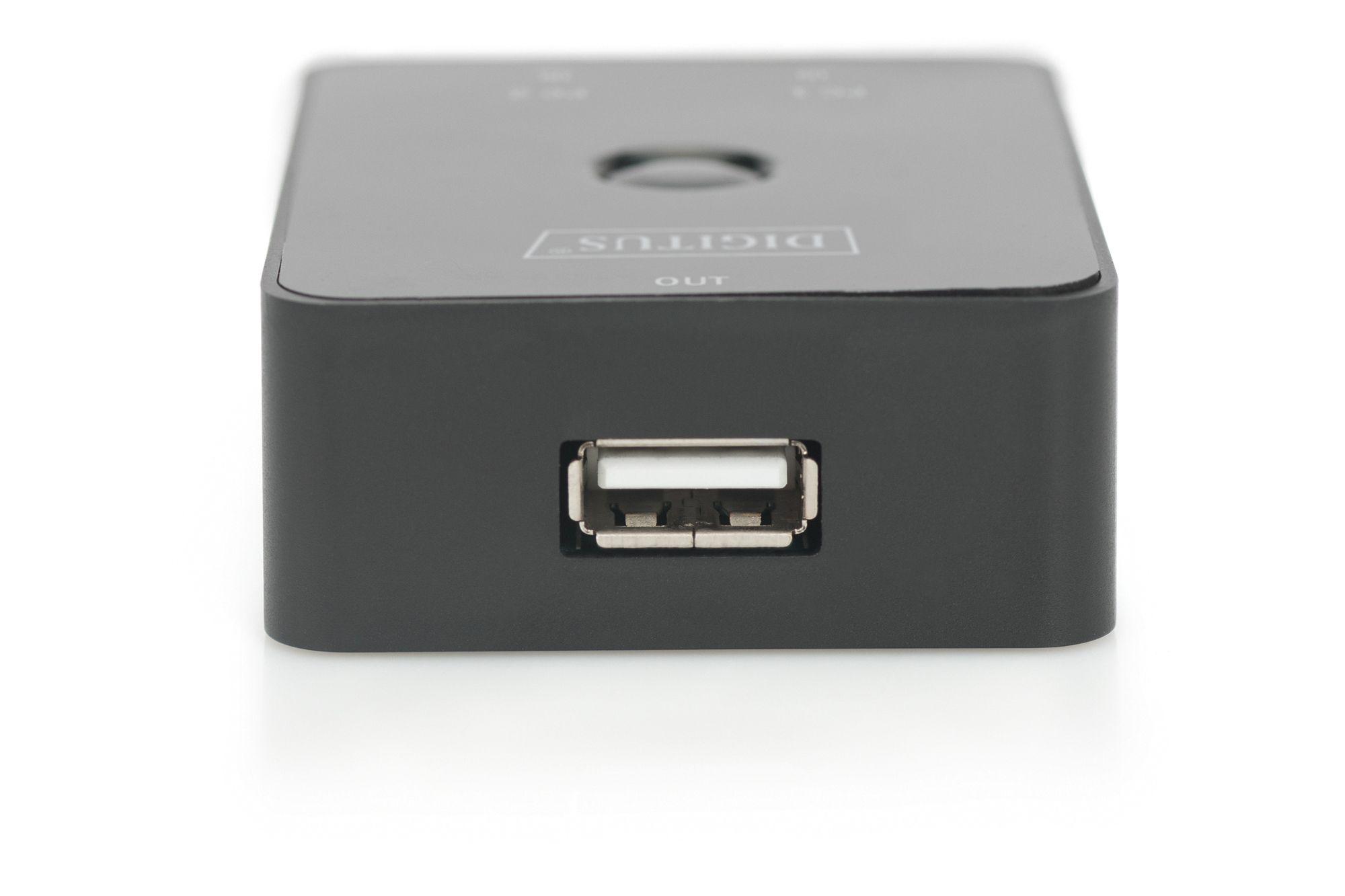 Przełącznik DIGITUS DA-70135-2 (2x USB 2.0; kolor czarny)