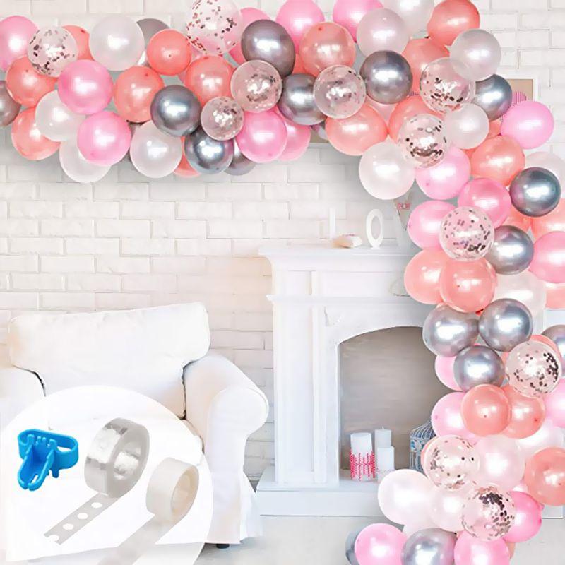 Balloon garland - white and pink
